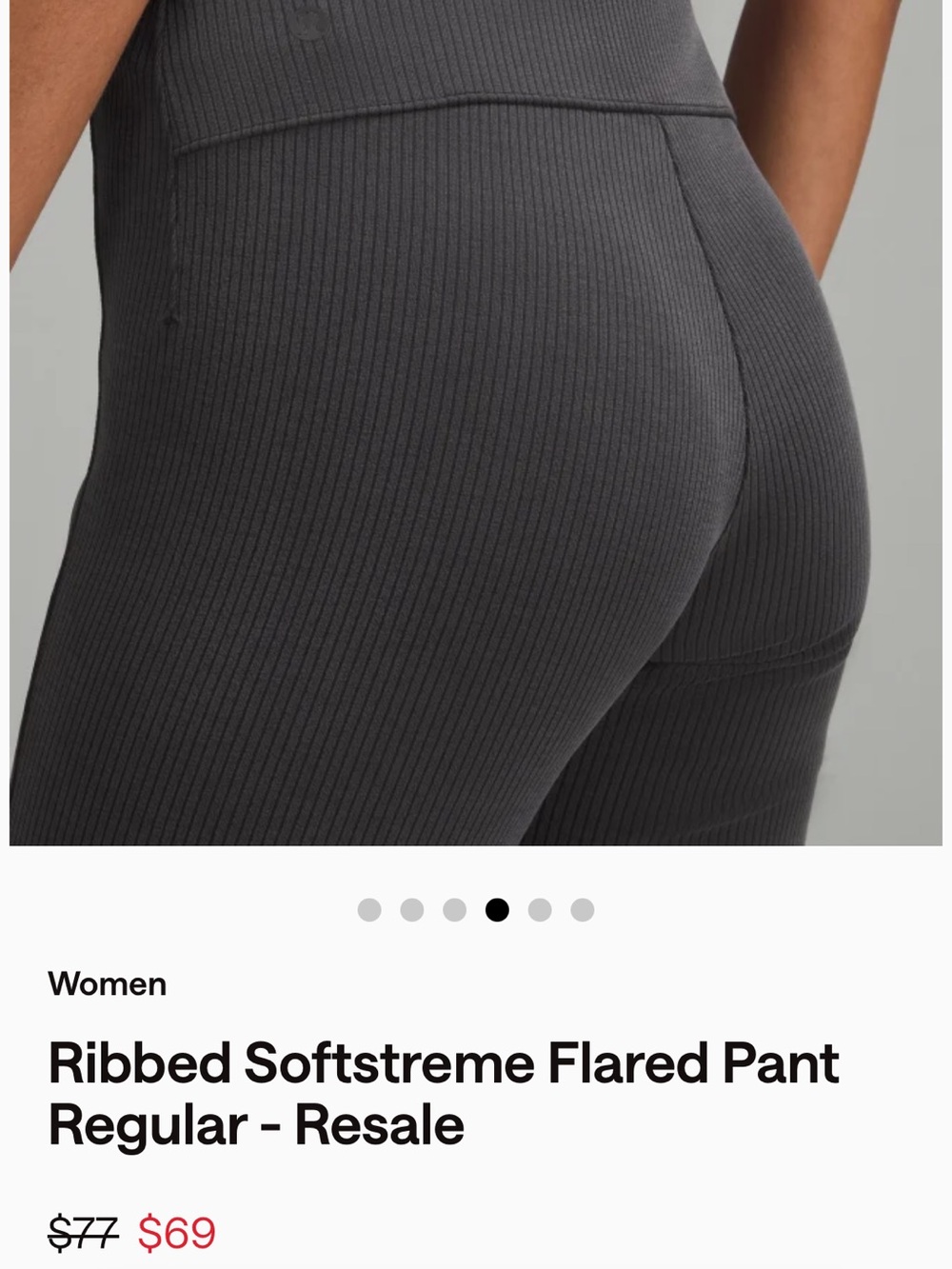 lululemon athletica Ribbed flared softstreame in Charcoal Gray 6